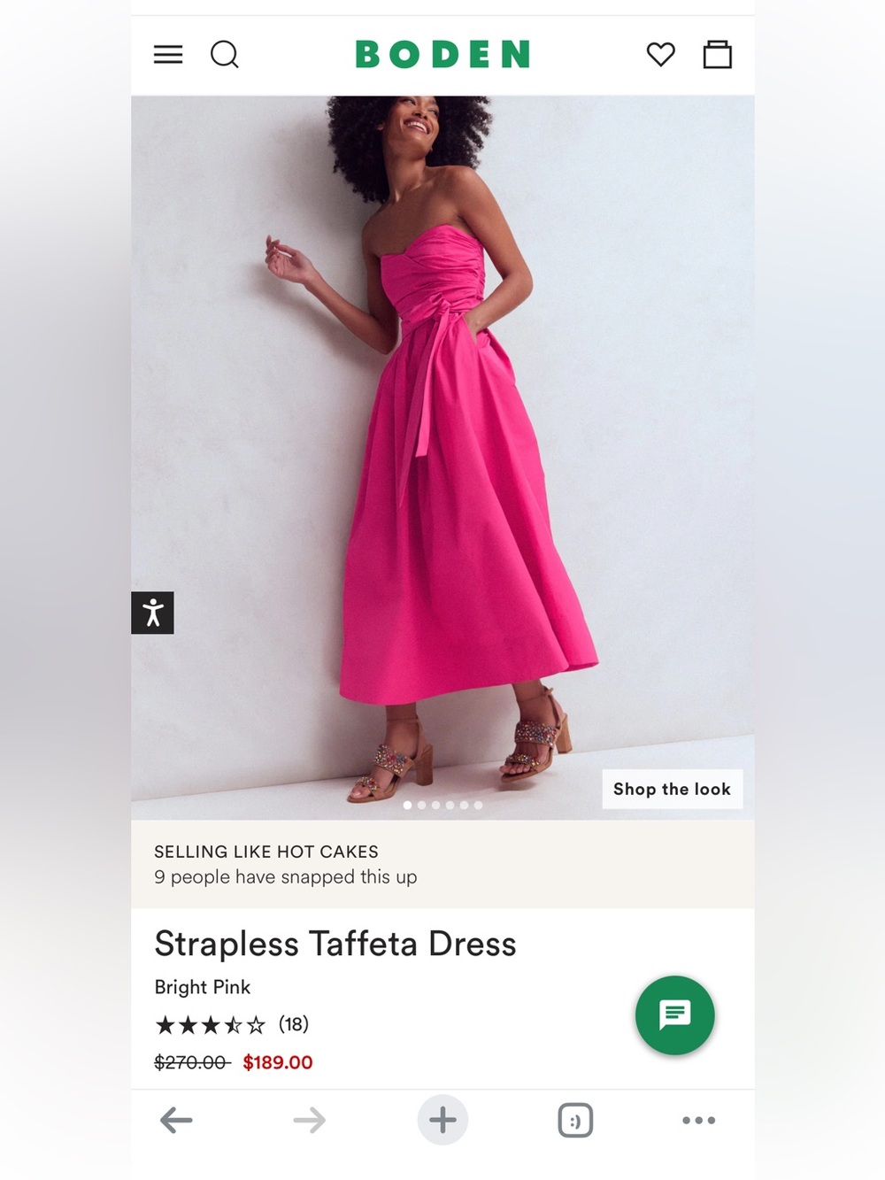 Boden Strapless Taffeta Dress - Bright Pink